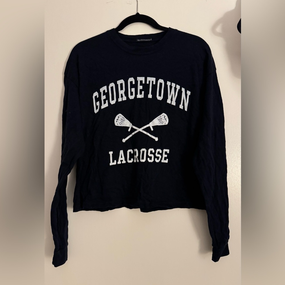 Brandy Melville Navy Georgetown Lacrosse Long Sleeve Shirt